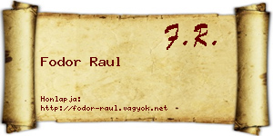 Fodor Raul névjegykártya